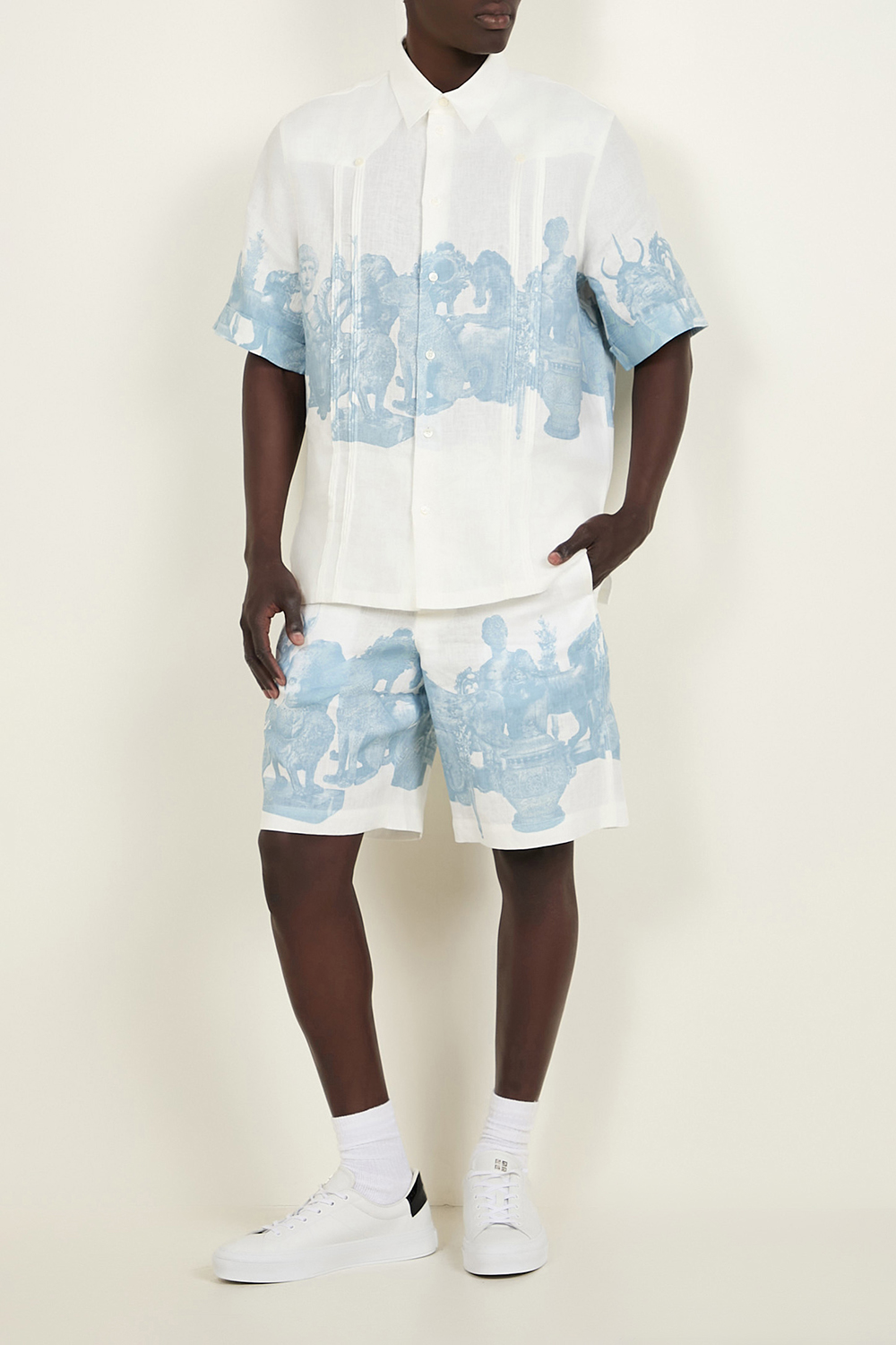 מכנסי ברמודה מפשתן